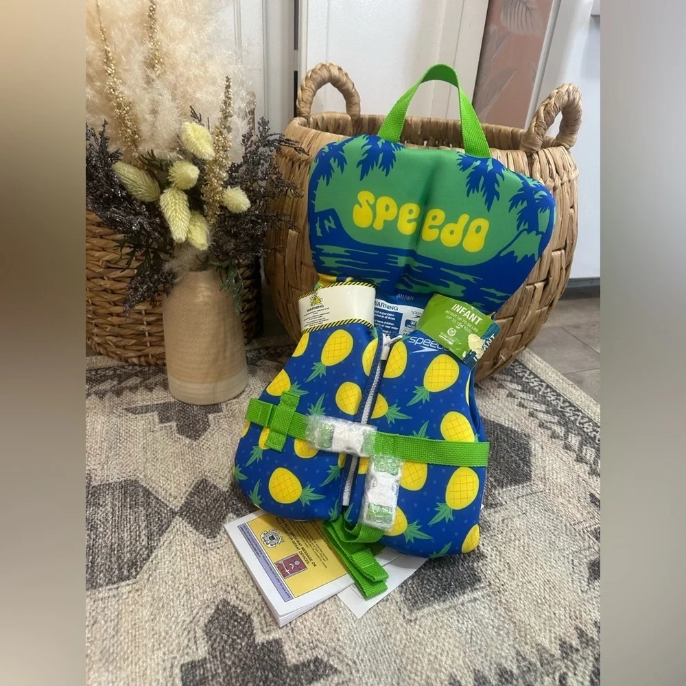 New Speedo Infant ~30 LB Pineapple Print Life Jacket Vest Swim NWT~ Speedo